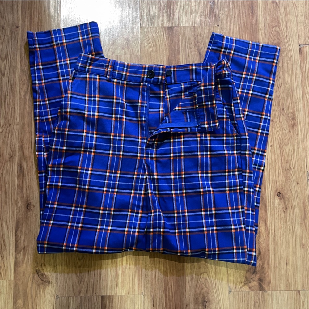 Blue Plaid Trousers